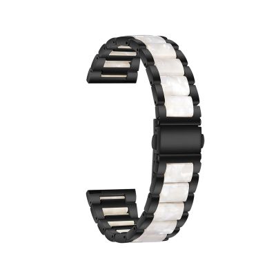 22mm 20mm Strap Alloy with Resin Bracelet for Garmin Watch Band Venu 3 2 1/Venu2 Plus/SQ/Vivoactive 4 Metal Belt Accessories(Black Style2,For Vivoactive 3)