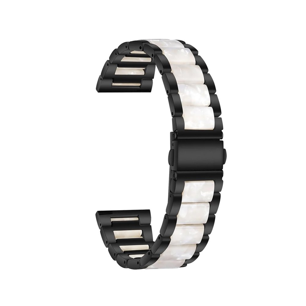 22mm 20mm Strap Alloy with Resin Bracelet for Garmin Watch Band Venu 3 2 1/Venu2 Plus/SQ/Vivoactive 4 Metal Belt Accessories(Black Style2,For Vivoactive 3)