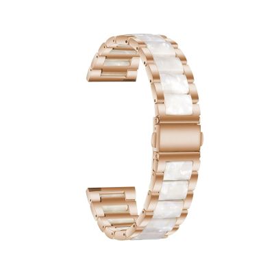 22mm 20mm Strap Alloy with Resin Bracelet for Garmin Watch Band Venu 3 2 1/Venu2 Plus/SQ/Vivoactive 4 Metal Belt Accessories(Rose gold Style2,For Vivoactive 3)