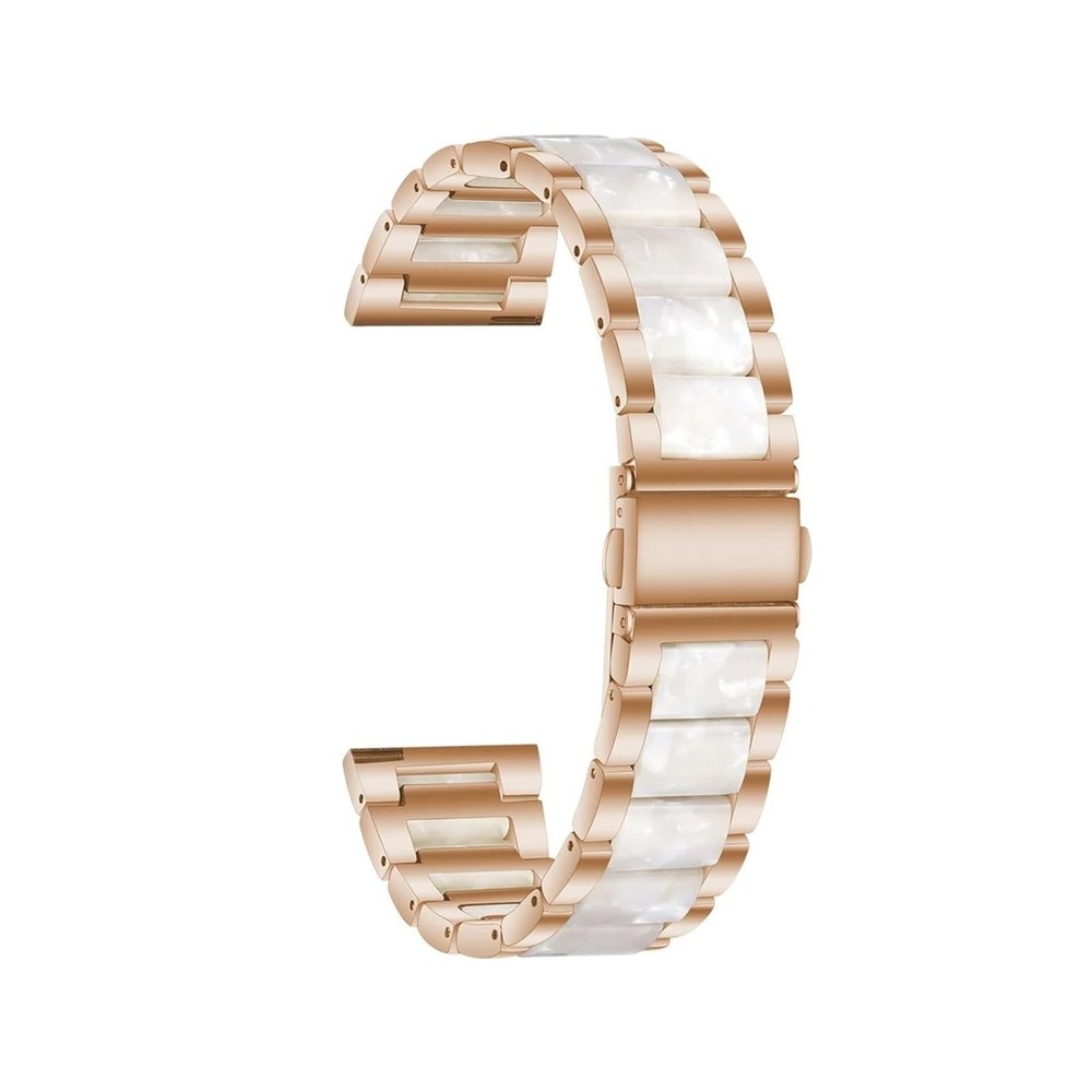 22mm 20mm Strap Alloy with Resin Bracelet for Garmin Watch Band Venu 3 2 1/Venu2 Plus/SQ/Vivoactive 4 Metal Belt Accessories(Rose gold Style2,For Vivoactive 3)