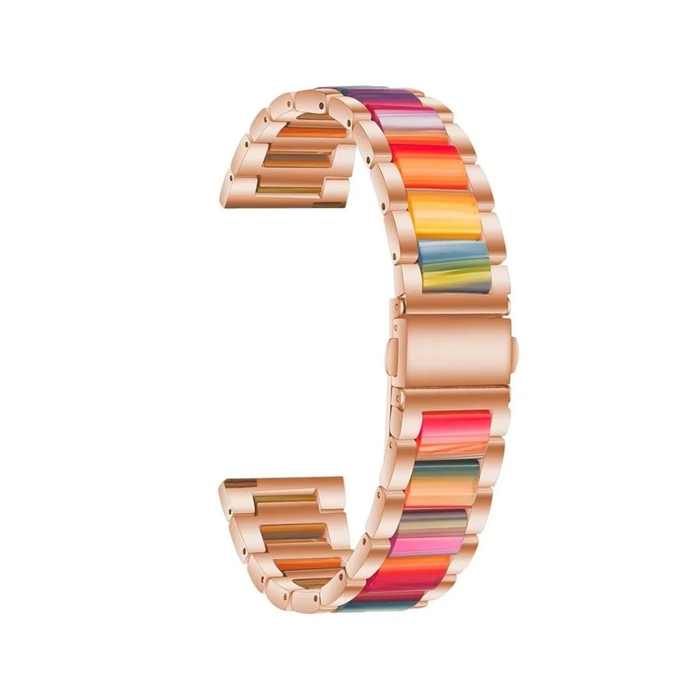 22mm 20mm Strap Alloy with Resin Bracelet for Garmin Watch Band Venu 3 2 1/Venu2 Plus/SQ/Vivoactive 4 Metal Belt Accessories(Rose gold Style1,For Vivoactive 4)
