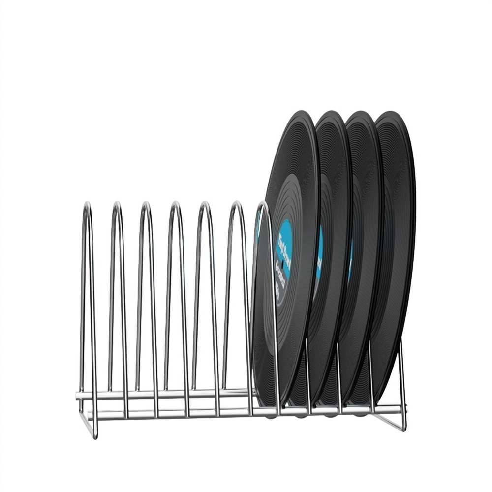 LICONG-2019 CD Holder Triangle Vinyl Record Storage Holder, Stainless Steel Record Display Rack, Desktop Vinyl Holder Multifuncion Triangle File Organizer Record Player Stand(Small-10 Slots)
