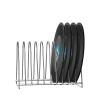 LICONG-2019 CD Holder Triangle Vinyl Record Storage Holder, Stainless Steel Record Display Rack, Desktop Vinyl Holder Multifuncion Triangle File Organizer Record Player Stand(Small-10 Slots) view 1
