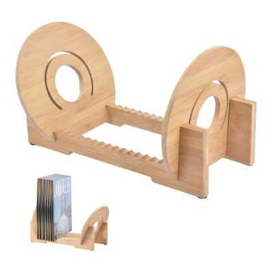 CD Record Storage Rack Vinyl Record Stand, Vinyl Record Storage Holder Tabletop Album Record Display Rack, Modern LP Holder, Holds up to 50 Albums or CDs CD Record Storage Box