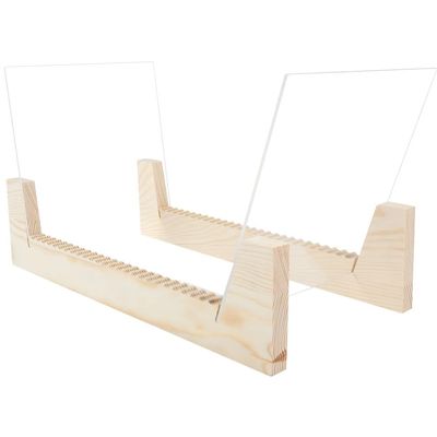 CD Record Storage Rack CD Storage Rack Wood Magazine Album Record Display Stand Large Capacity Deskop Holder for Home Art Collection Decor CD Record Storage Box(Beige)