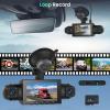 4 Channel Dash Cam Front and Rear Inside, 3 inch 1080P Dashcam with 64GB Card, 360 Dashcam for Car with Parking Monitor, Night Vision, G-Sensor, Loop Recording, Wide Angle view 2