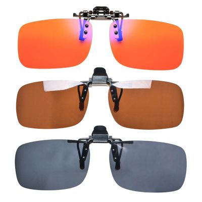 SHINU Anti Blue Light Clip on Red Lenses Better Sleep Clipon Blue Light Gaming Yellow Driving Polarized (A345)