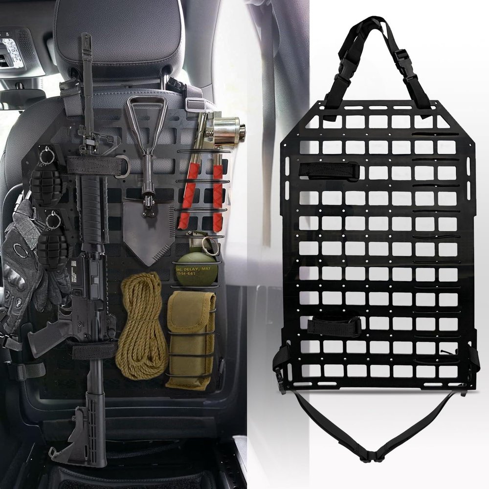21.3"*14.2" Rigid MOLLE Panel for Vehicles,Tactical Car Seat Back Organizer and Storage Back Seat Truck Mount Rack Panel,Tactical Gear Holder Pouch Holster Mount Rack Modular Storage Plate