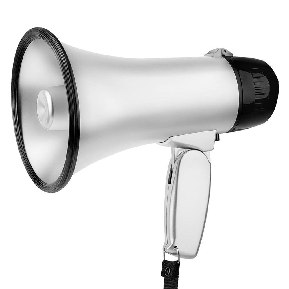 HIONJIN Portable Hand Bullhorn Megaphone Siren Loud Speaker Recording Horn Tour Guide Speakers