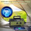 4000mAh/14800mWh Emergency Radio, Solar Hand Crank Emergency Radio - NOAA Weather Radio with AM/FM/NOAA Weather Alert, Reading Lamp, Flashlight, Cell Phone Charger and SOS Siren (Army Green) view 4