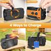 4000mAh/14800mWh Emergency Radio, Solar Hand Crank Emergency Radio - NOAA Weather Radio with AM/FM/NOAA Weather Alert, Reading Lamp, Flashlight, Cell Phone Charger and SOS Siren (Orange) view 2