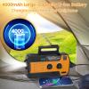 4000mAh/14800mWh Emergency Radio, Solar Hand Crank Emergency Radio - NOAA Weather Radio with AM/FM/NOAA Weather Alert, Reading Lamp, Flashlight, Cell Phone Charger and SOS Siren (Orange) view 4