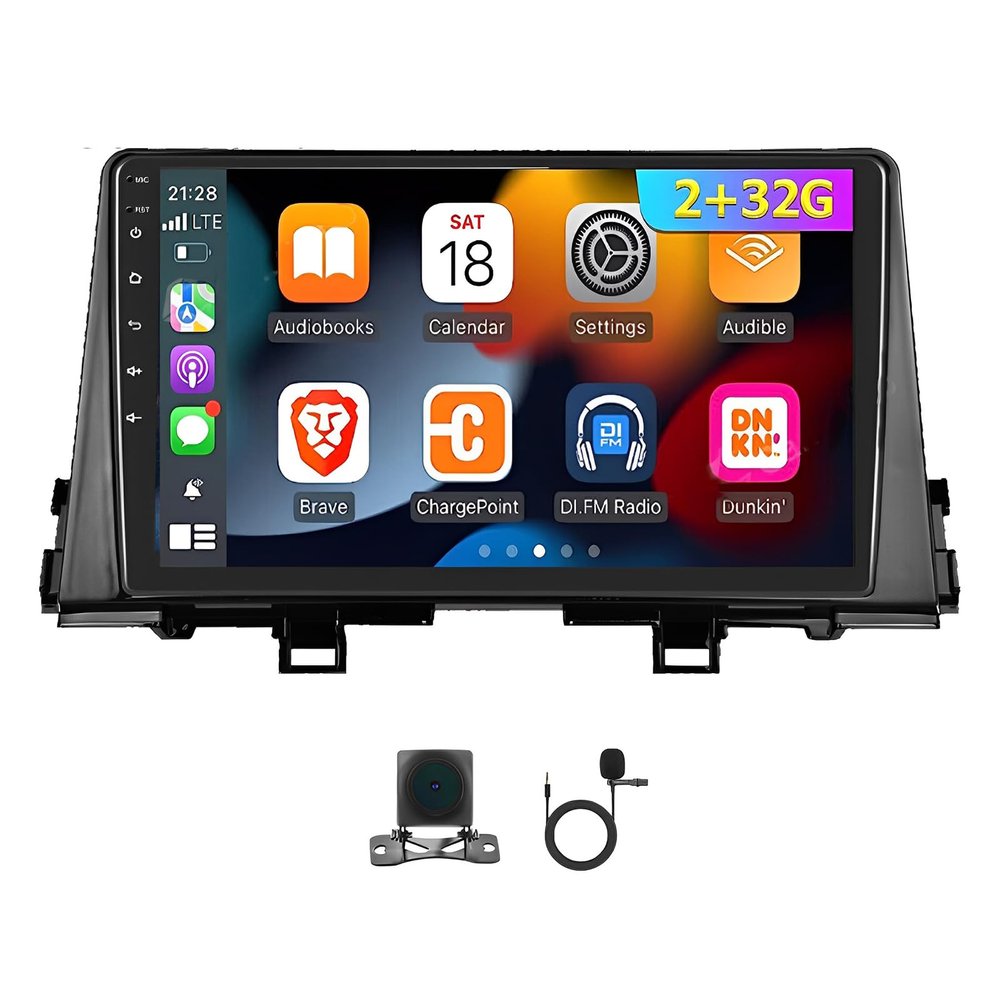 Car Radio for KIA Morning Picanto 2016 2017 2018 2019, 9" IPS Touchscreen Stereo with with CarPlay Android Auto GPS Bluetooth/SWC/WiFi/Backup Camera/MIC