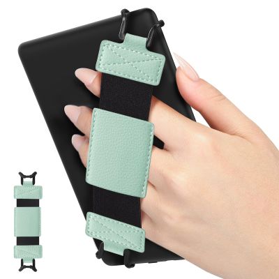 MoKo Soft Hand Strap for 6-8" Kindle eReaders Fire Tablet Kindle/Kobo/Voyaga/Lenovo Kindle E-Book Tablet,Black High-Elasticity Versatile Hand Strap Lightweight Finger Grip Holder,Lychee Tequila Green