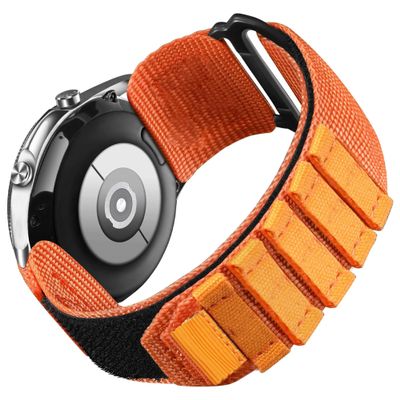 Compatible with Cubitt Viva Pro Smart Watch Band, Lamshaw Quick Release 22mm Rugged Nylon Sports Strap with Woven Loop Design Compatible for Cubitt Viva Pro, Viva, Aura Pro, Aura Smart Watch (Cross Nylon-Orange, 22mm size band)