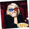 Hemobllo 3D Glasses for Home Theater 10 Pcs Round Movie Glasses with Red Lenses Gaming view 3