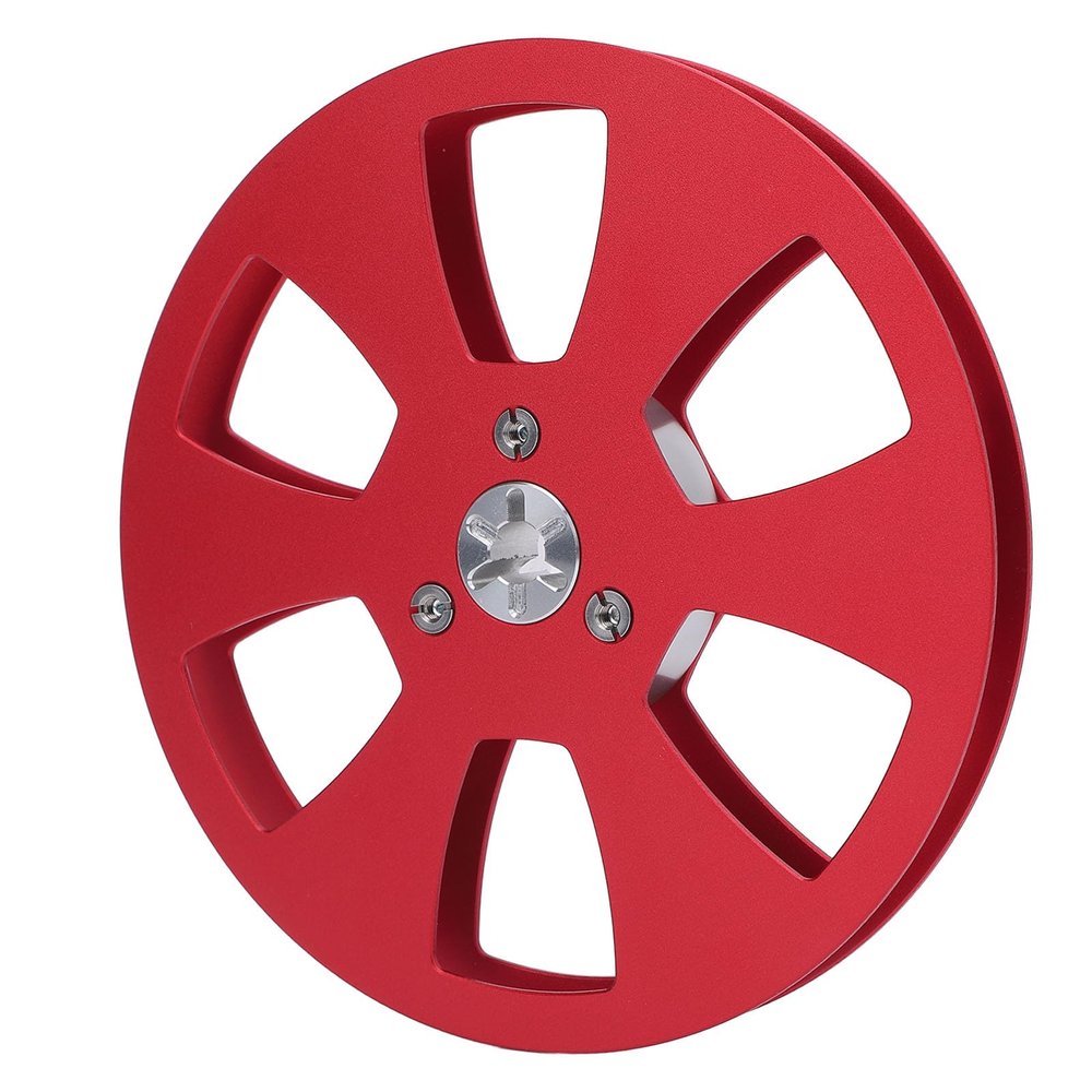 1/4 5 Inch Empty Tape Reel, 6 Hole Open Reel Audio Takeup Reel, Aluminum Alloy Empty Take Up Reel to Reel Hub for TEAC for Studer (Red)
