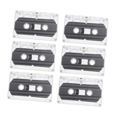 DirectNine Basics 6 pcs Digital Recorder Empty Audio Tapes Cassette Song Tapes Casette Tape Recording Cassette Tapes Clear Audio Cassette Tape Blank Cassettes Cassette Tape Cases Mp3