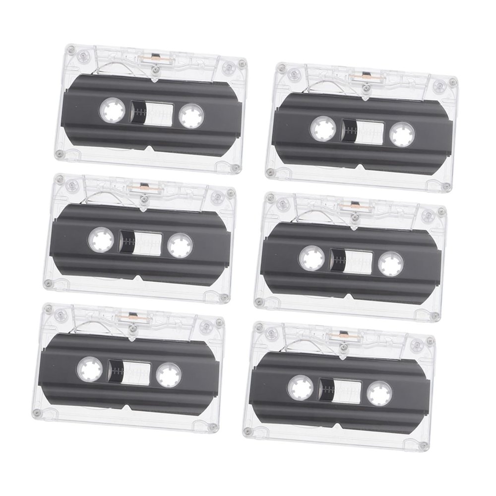 DirectNine Basics 6 pcs Digital Recorder Empty Audio Tapes Cassette Song Tapes Casette Tape Recording Cassette Tapes Clear Audio Cassette Tape Blank Cassettes Cassette Tape Cases Mp3