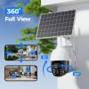 Solar Security Cameras Wireless Outdoor - PTZ 360 Solar WiFi Camera with PIR Sensor Motion Dective with Two-Way Intercom for Home, 2K Night Vision, Light and Sound Alarm view 3