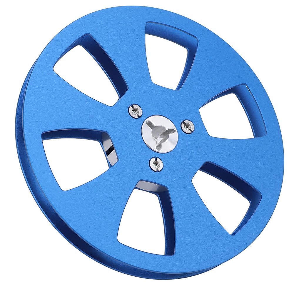 1/4 5 Inch Empty Tape Reel, 6 Hole Open Reel Audio Takeup Reel, Aluminum Alloy Empty Take Up Reel to Reel Hub for TEAC for Studer (Blue)
