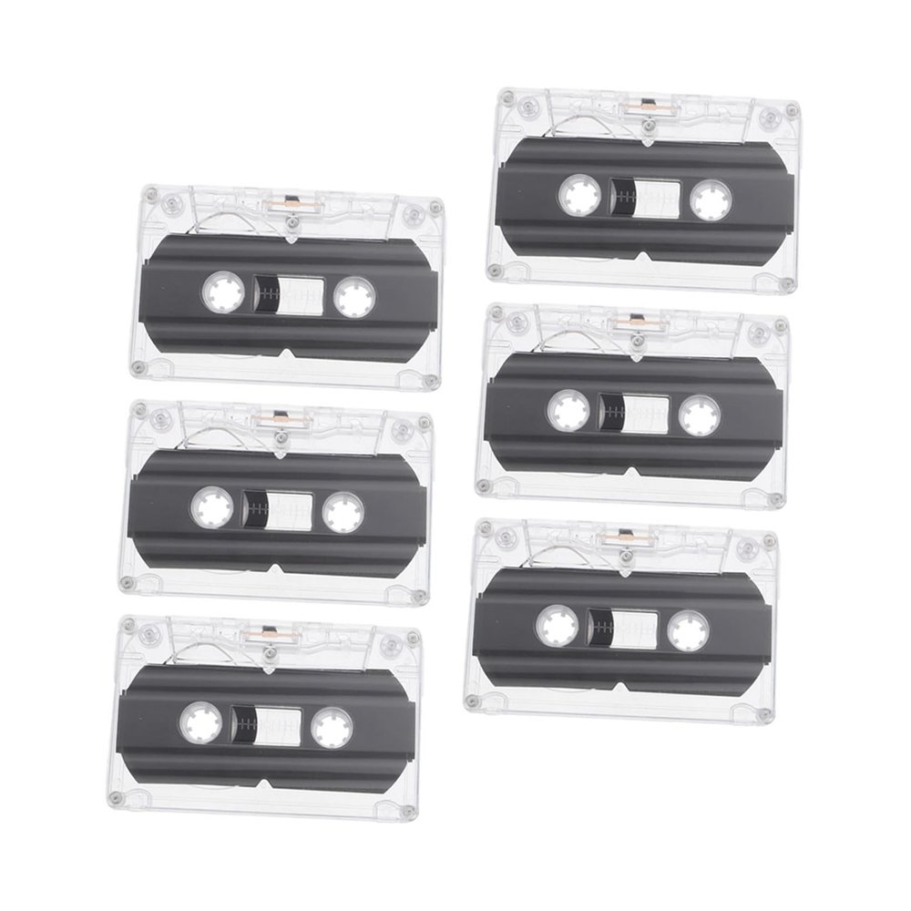 SWOOMEY 6pcs Blank Audio Cassette Tapes for Recording Suitable for Lectures and Music Audio Quality and Sturdy Design for Celebrations and Greetings