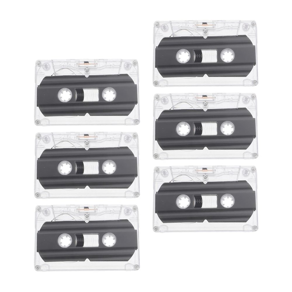 Mikikit 6pcs Blank Audio Cassette Tapes Microcassette Tapes for Recording DIY Recording
