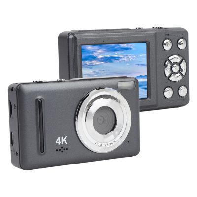 4K Digital Camera for Photography, 64MP Vlogging Camera with 18x Zoom, Small Point and Shoot Digital Camera, 2.4 Inch Screen 1200mAh Retro Travel Camera for Outdoor