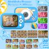 Kids Camera Waterproof, IP68 Underwater Camera for Kids Aged 3-12, HD Kids Digital Camera with 1080P Video Recording, Durable ABS Material, Pool Toys for Boys Girls with 32GB Card(Blue) view 4