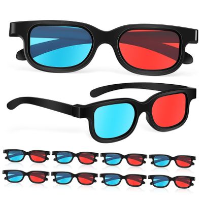 DOITOOL 3D Glasses 3 for Boys and Girls Plastic Movie Theater Glasses with Red Lenses