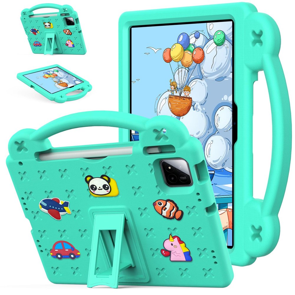 AKABEILA Compatible with Xiaomi Pad 7/Xiaomi Pad 7 Pro 11.2 inch 2024/Xiaomi Pad 8 2025 11.2 inch Tablet Case, Kids Friendly Universal Protective Case with Shoulder Strap & Stand Handle Mint Green
