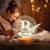 idooodle Personalized Dreamy Dragon LED Night Light Custom Name and Initial Night Light with Wooden Base Nursery Decor Gift for Kids view 4