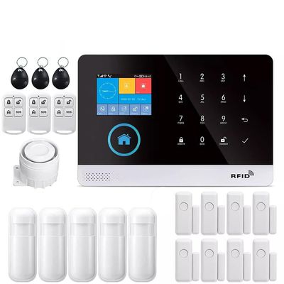 Alarm System for Smart Home Burglar Security GSM/4G Home Alarm Kit with Siren PIR Motion Sensors Remote Controls Window/Door Sensors Tuya Smart Life App Control Wireless WiFi Wireless Alarm System