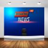 BELECO 15x10ft Fabric News Broadcast Hall Backdrop Live Breaking News TV Shows Newscaster Broadcasting Background News Theme Party Decorations News Anchor Portrait Photoshoot Studio Props view 1