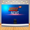 BELECO 15x10ft Fabric News Broadcast Hall Backdrop Live Breaking News TV Shows Newscaster Broadcasting Background News Theme Party Decorations News Anchor Portrait Photoshoot Studio Props view 2