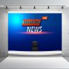 BELECO 15x10ft Fabric News Broadcast Hall Backdrop Live Breaking News TV Shows Newscaster Broadcasting Background News Theme Party Decorations News Anchor Portrait Photoshoot Studio Props view 3