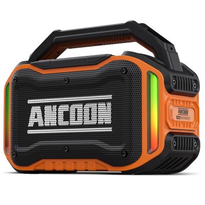 ANCOON Speakers Bluetooth Wireless: 80W(Peak) Loud Speaker with Bass, 20H Playtime, IPX6 Waterproof, Large Jobsite Speakers for Work, Outdoor, Workshop, Garage, Portable Speaker with TWS (Orange)