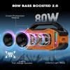 ANCOON Speakers Bluetooth Wireless: 80W(Peak) Loud Speaker with Bass, 20H Playtime, IPX6 Waterproof, Large Jobsite Speakers for Work, Outdoor, Workshop, Garage, Portable Speaker with TWS (Orange) view 2