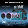 ANCOON Speakers Bluetooth Wireless: 80W(Peak) Loud Speaker with Bass, 20H Playtime, IPX6 Waterproof, Large Jobsite Speakers for Work, Outdoor, Workshop, Garage, Portable Speaker with TWS (Sky Blue) view 2