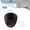 PATIKIL Fake Security Camera, 4Pcs Dummy Dome Cameras with Flashing Red LED Light/Screw/Cover for Indoor & Outdoor Home Business, Black view 2
