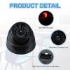 PATIKIL Fake Security Camera, 4Pcs Dummy Dome Cameras with Flashing Red LED Light/Screw/Cover for Indoor & Outdoor Home Business, Black view 3