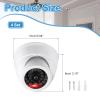 PATIKIL Fake Security Camera, 4Pcs Dummy Dome Cameras with Flashing Red LED Light/Screw/Cover for Indoor & Outdoor Home Business, White view 2