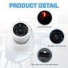 PATIKIL Fake Security Camera, 4Pcs Dummy Dome Cameras with Flashing Red LED Light/Screw/Cover for Indoor & Outdoor Home Business, White view 3