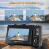4K Digital Camera for Photography, 4K 64MP Vlogging Camera for YouTube with 3" 180 Flip Screen, Compact WiFi Camera with 18X Digital Zoom, 32GB Micro SD Card & 2 Batteries, Black view 3