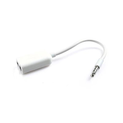 3.5mm Cable Headset Jack Headphone Earphone Splitter Adapter 1 Male to 2 Female Earphone Cord Compatible with The(White,2 Pieces)