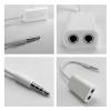 3.5mm Cable Headset Jack Headphone Earphone Splitter Adapter 1 Male to 2 Female Earphone Cord Compatible with The(White,2 Pieces) view 4