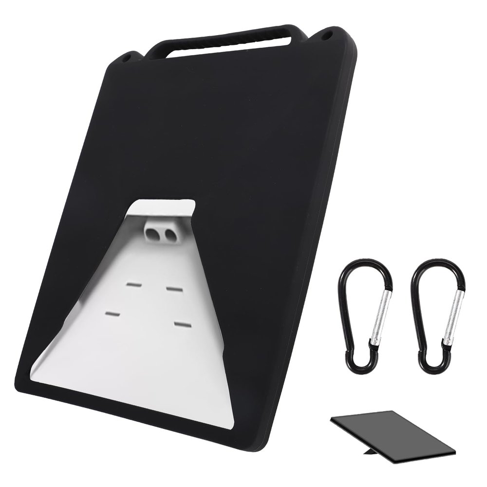 Case Cover Compatible with Starlink Mini, Silicone Satellite Dish Protective Cover with 2pcs Protector Hooks to Hang Satellite Dish on The Backpack for Non-Stop Signal(Black)