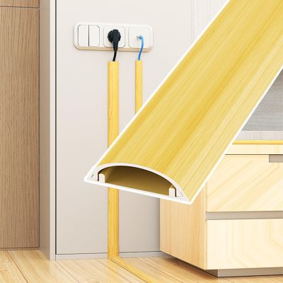 SRNSAEB Cord Hider Cable Management Wall - Gray Black Gold Brown Silver Yellow, Paintable Wires Management/Ethernet Wire Raceway, Heavy Duty Low Profile Cord Channel(Yellow,No. 5 Hold 6 Wire)