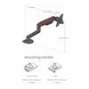 QIXUEZHENG Monitor Stand, Single Monitor Mount - Wood Grain Single Monitor Arm Desk Mount, 17-32" Fully Adjustable Monitor Arm with VESA 75/100mm, Hold up to 19.8 Lbs Monitor arm Adjustable view 2