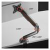 QIXUEZHENG Monitor Stand, Single Monitor Mount - Wood Grain Single Monitor Arm Desk Mount, 17-32" Fully Adjustable Monitor Arm with VESA 75/100mm, Hold up to 19.8 Lbs Monitor arm Adjustable view 4